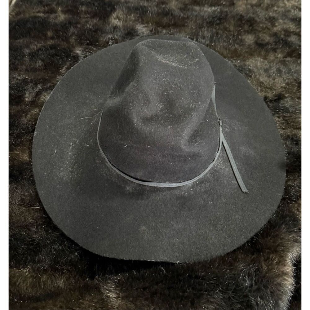 Resistol Cowboy Hat Size 6 3/4 Long Oval Bradford Black Felt Self Conforming